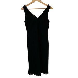 Jones New York Womens Little Black‎ Dress 6 Sleeveless Ruffle Trim Career Event